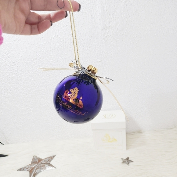 Department 56 Charles Dickens Heritage Ball Ornament Blue Glass & Metal #5774-6 - Picture 4 of 7